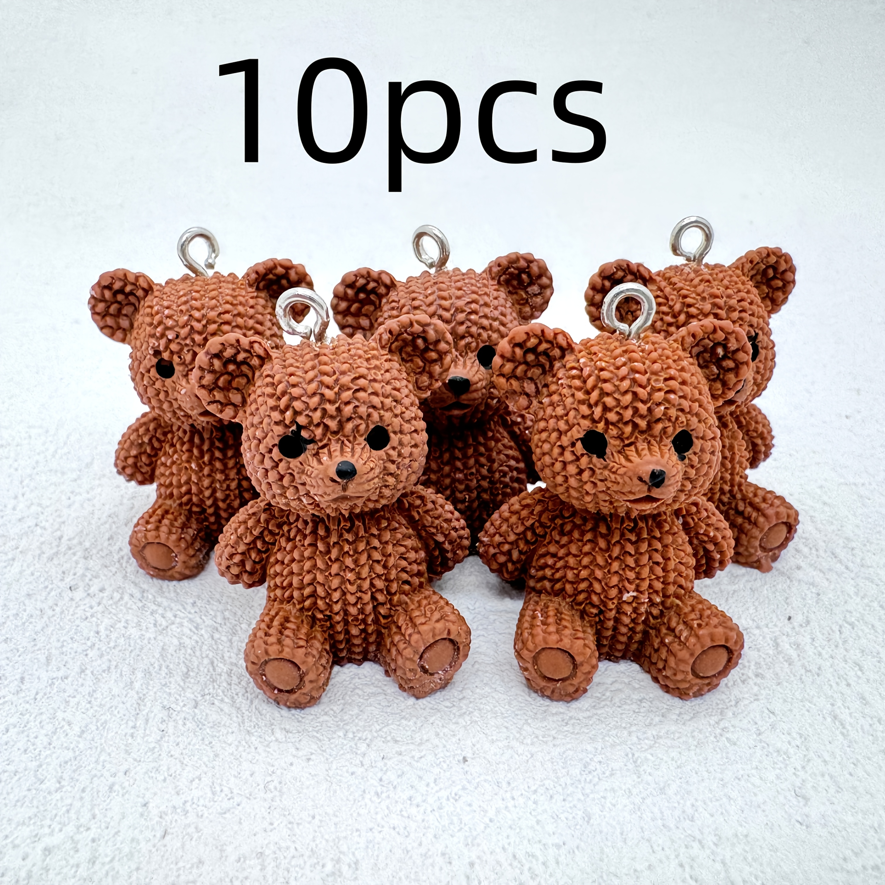 Image of 5pcs/10pcs Resin Bear Pendants, Suitable For Jewelry Making, Perfect For Earrings, Necklaces, And Bag Additions