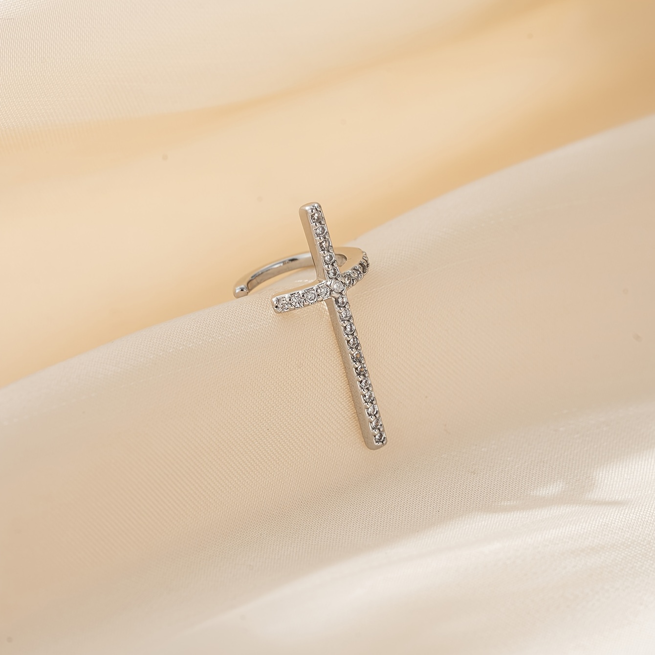 Elegant And Stylish Zirconia Cross Earrings, Simple Ladies' Daily Accessories
