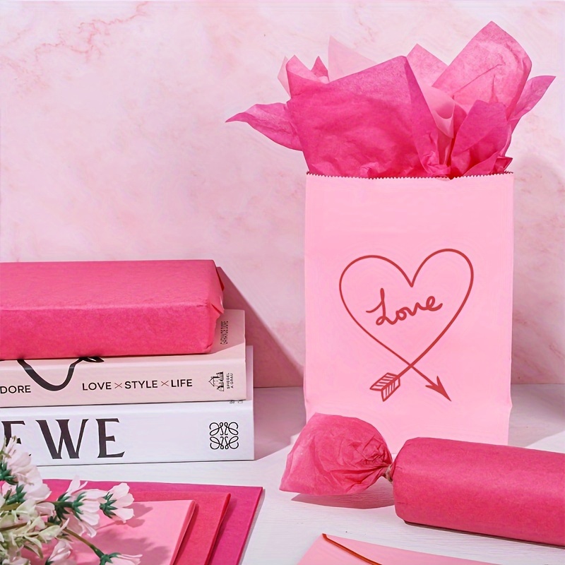 

Pink Series Tissue Paper , , Pink, Rose 3 Colors , 20 X 14" Gift Tissue, Packaging Tissue Paper In Bulk, 2 Latte Flowers