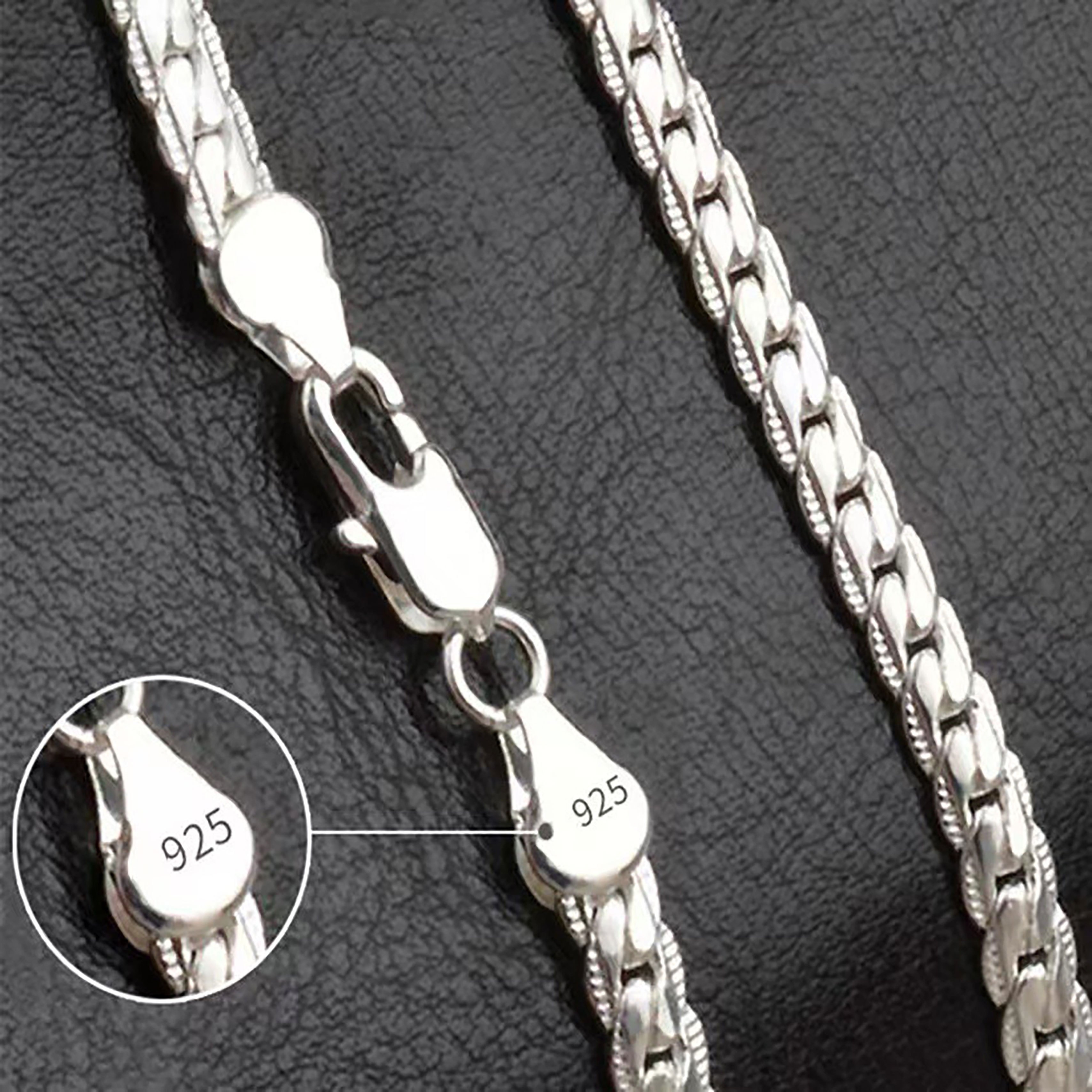 

1pc 925 Sterling Silvery Plated Necklace Chain, Fashionable 45cm/50cm/55cm Length, Versatile Accessory For Men And Women, Ideal For Wedding, Engagement, Christmas, Valentine's Day,