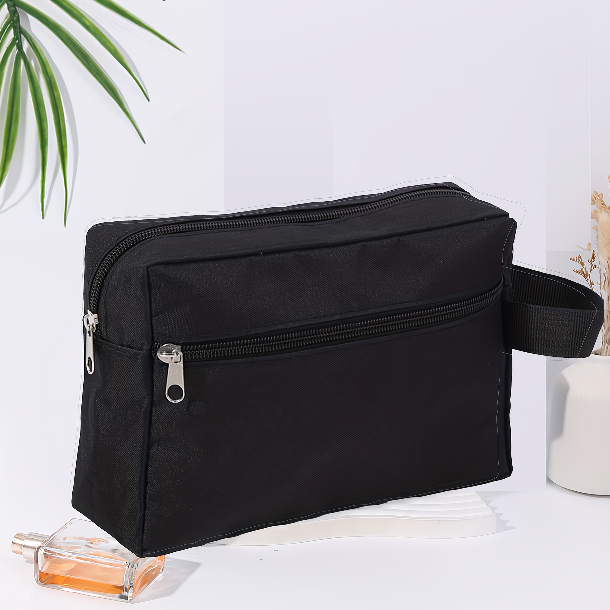 Image of Portable Toiletry Bag For Men Shaving Bag Foldable Cosmetic Bag Travel Bag For Toiletries Hanging Storage Shower Bag Wedding Groomsmen Gifts