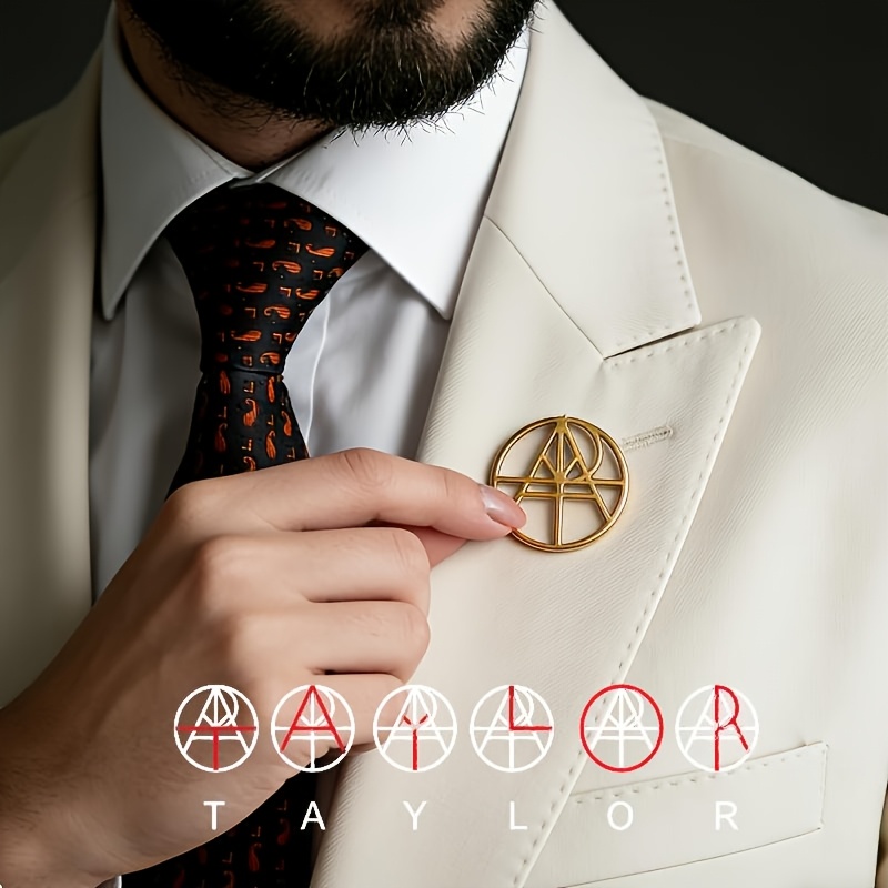 TEMU Spille con forma di badge personalizzate con iniziali personalizzate, realizzate in acciaio inossidabile 304. Ideali per outfit casual e regali