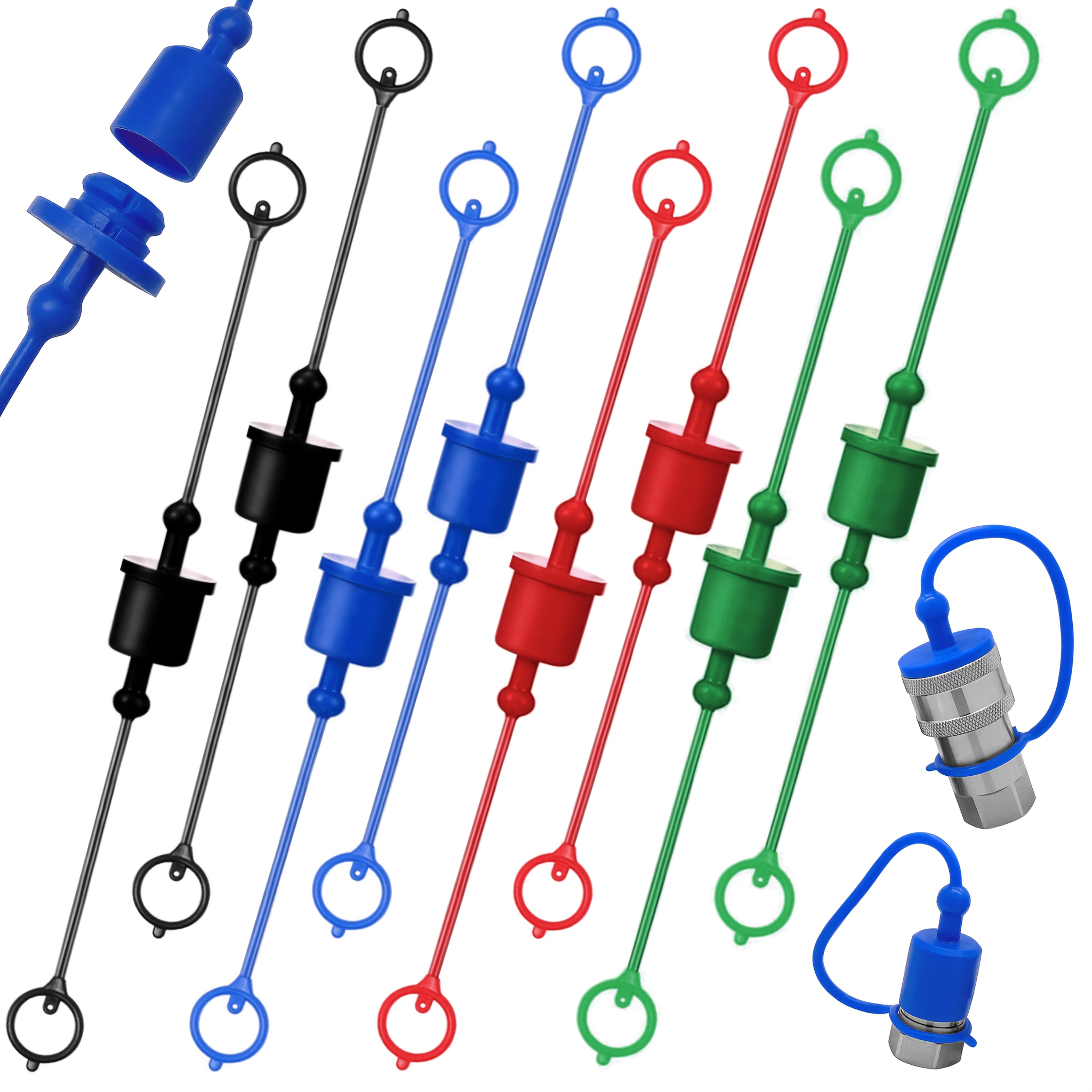 TEMU 8 Sets 1/2" Hydraulic Quick Coupler Dust Kit, Iso 7241-a & Iso 5675 Compatible, Quick-release With Locking Ring, For Agricultural & Industrial