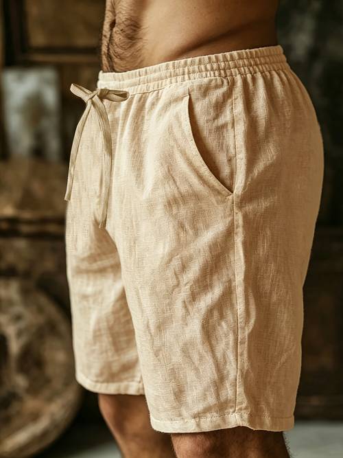 mens light shorts with pockets drawstring waist summer beach and casual pants drawstring elastic waist outdoor beach pants quick drying thin breathable casual training shorts