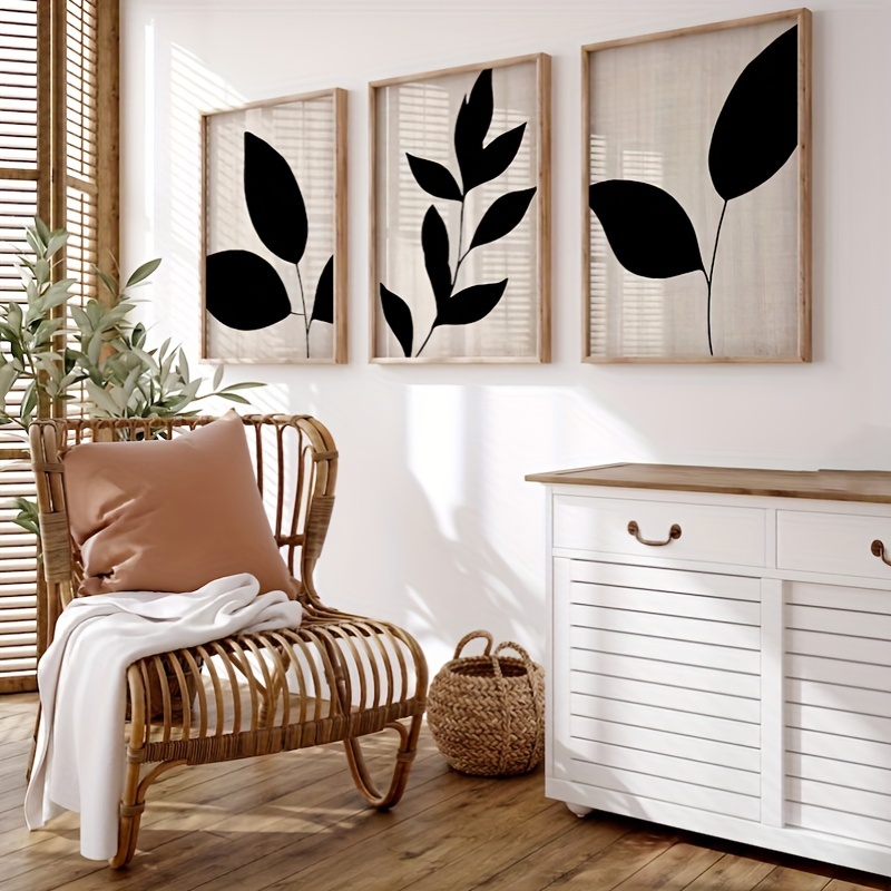 TEMU 3pcs Botanical Canvas Print Wall Art For Room Living Bedroom Decoration Holiday Gifts No Framed