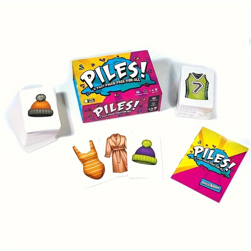

Piles! Card Game – 200-card Deck For Family & Adult Fun, Fast-paced Party Play, Includes Rulebook, Card Stock Material, Ages 14+ By The Sasuraibito