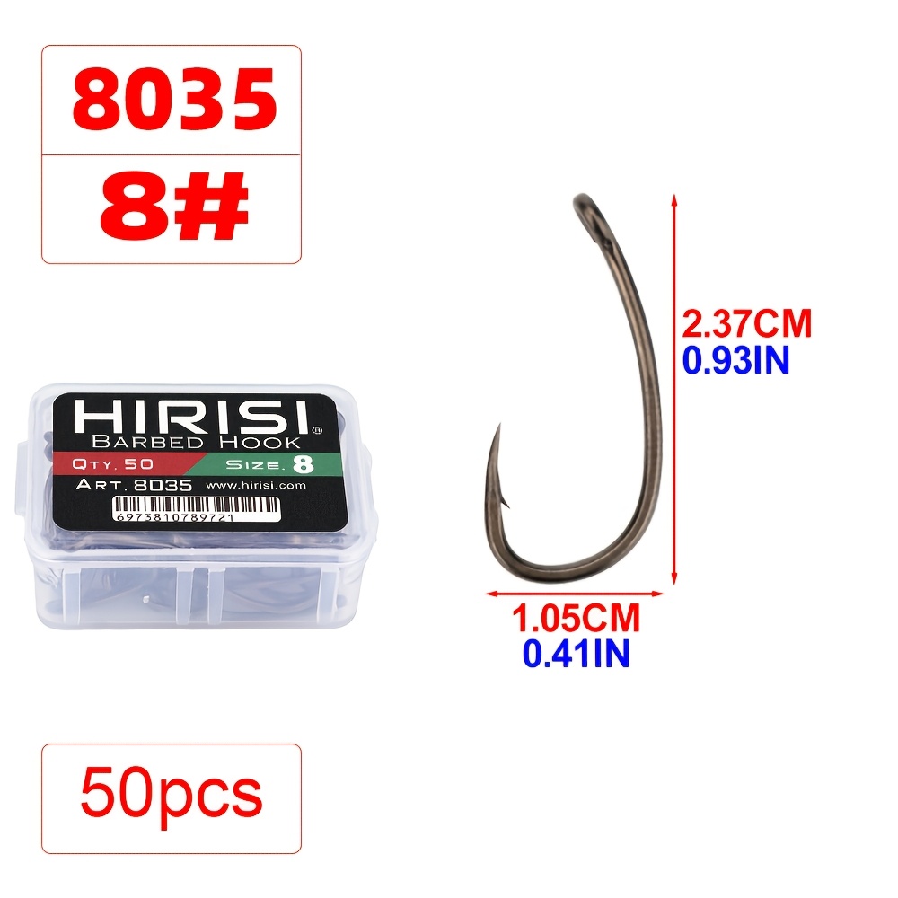 TEMU 50pcs Fishing Hooks Set High Carbon Steel Single Circle Sharp Fish Hook Barbed Carp Hooks Sea Tackle Additions