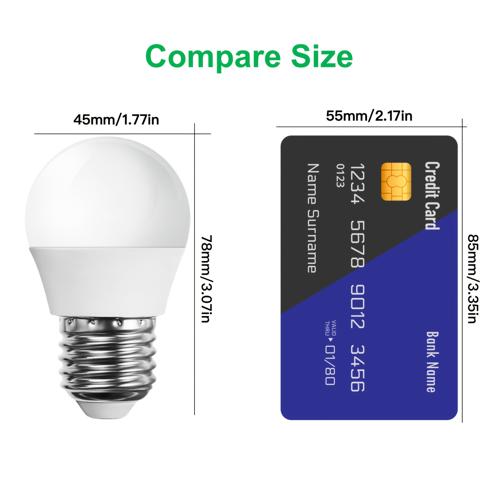 24pcs Small LED Light Bulb, G45 E27 4.8W, Mini Bubble Lamp
