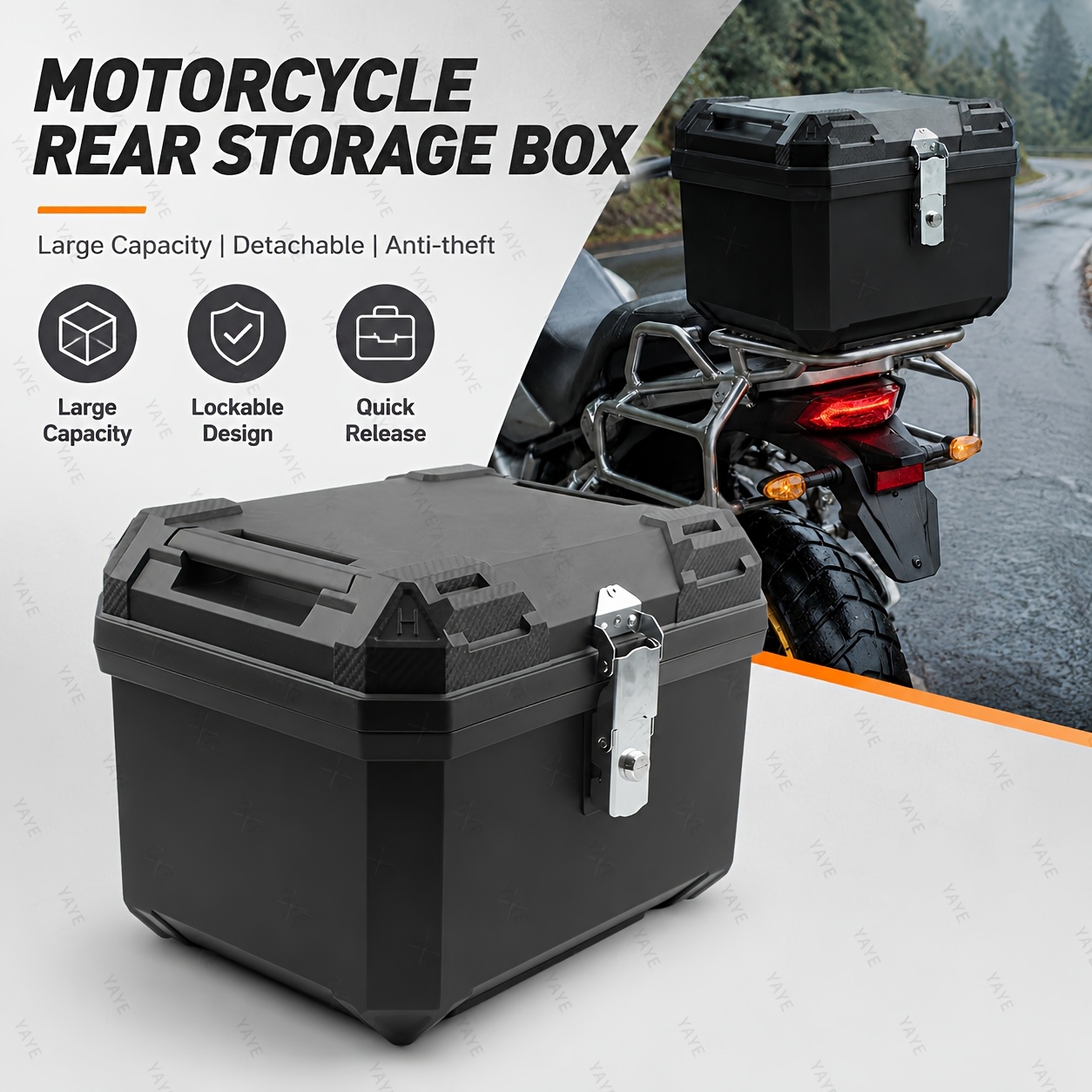 motorcycle storage box sold on Temu United States