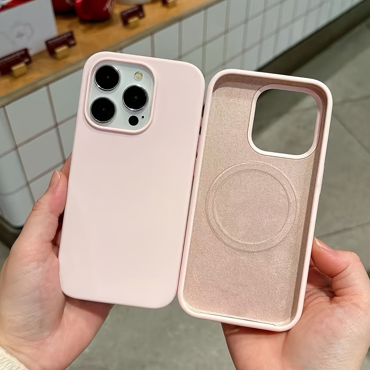TEMU Telefoonhoesje: Vloeibaar Magnetisch voor Draadloos Opladen Telefoonhoesje voor iPhone 17 16 15 14 13 12 Pro Max Originele Hoes