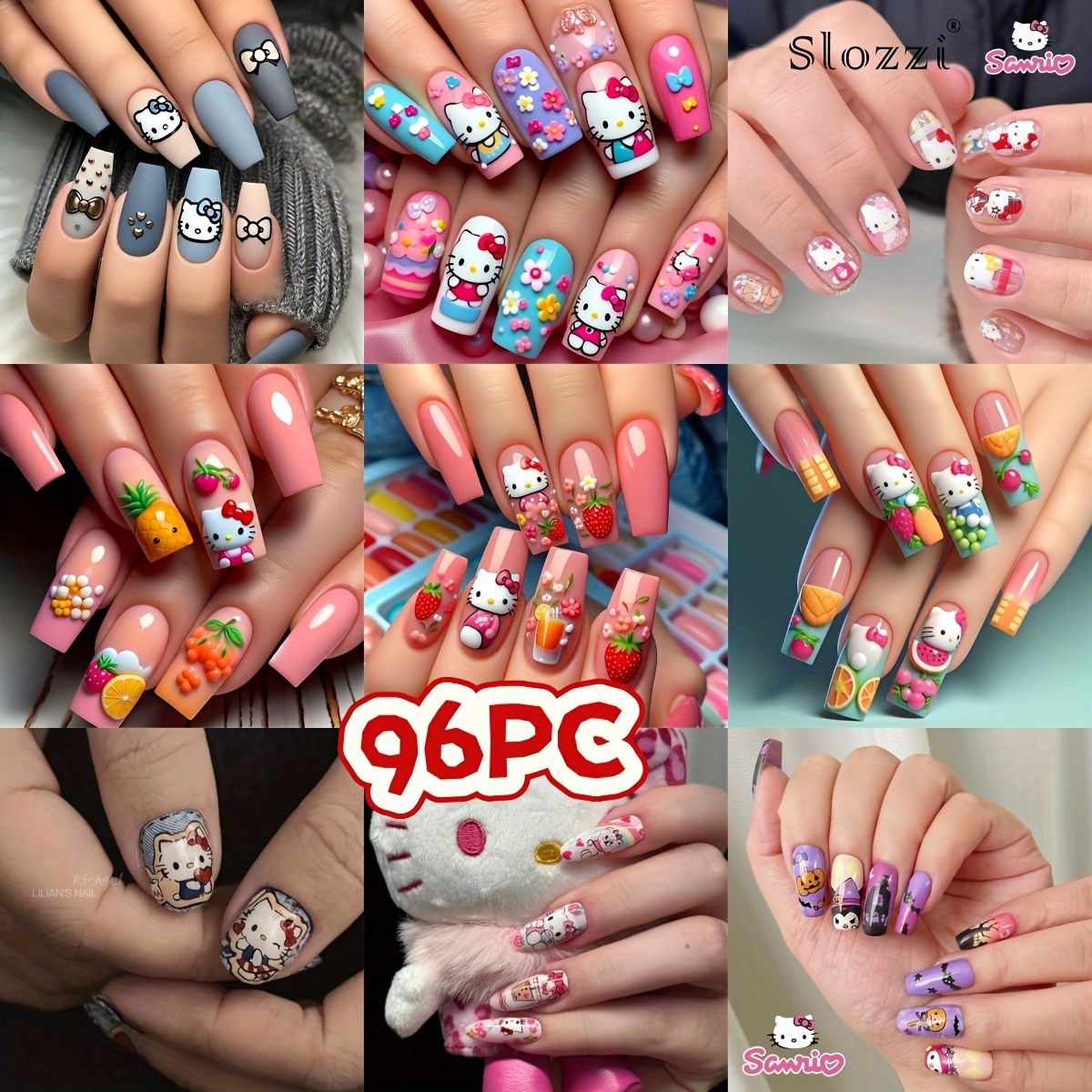 TEMU Set Of 96pcs - Medium Rectangular Nail Stickers In A Cute , Featuring A White French Manicure Style, Complete With Glue And Scraper For Everyday Use, Dating, And Parties