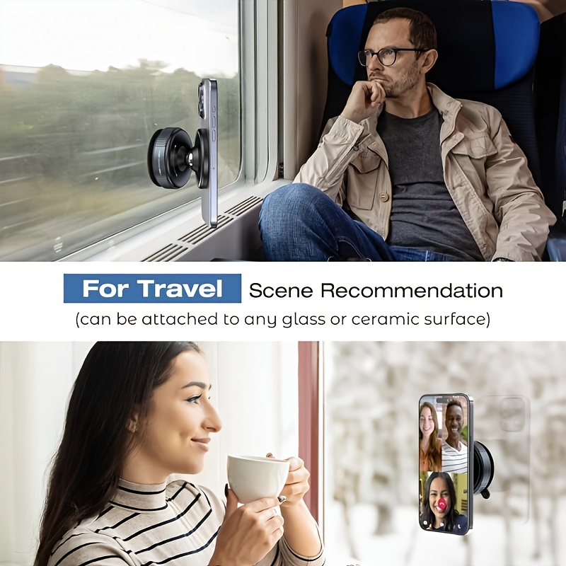 Image of Adjustable Vacuum Magnetic Phone Holder, Suitable For Mounting On Cars/gyms/mirrors/smooth Surfaces, Compatible With All Smartphones