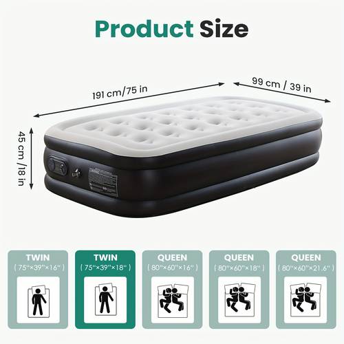 flocking inflatable mattress with pump capacity and air mattresses air sleeping bed for camping hiking beach indoor outdoor