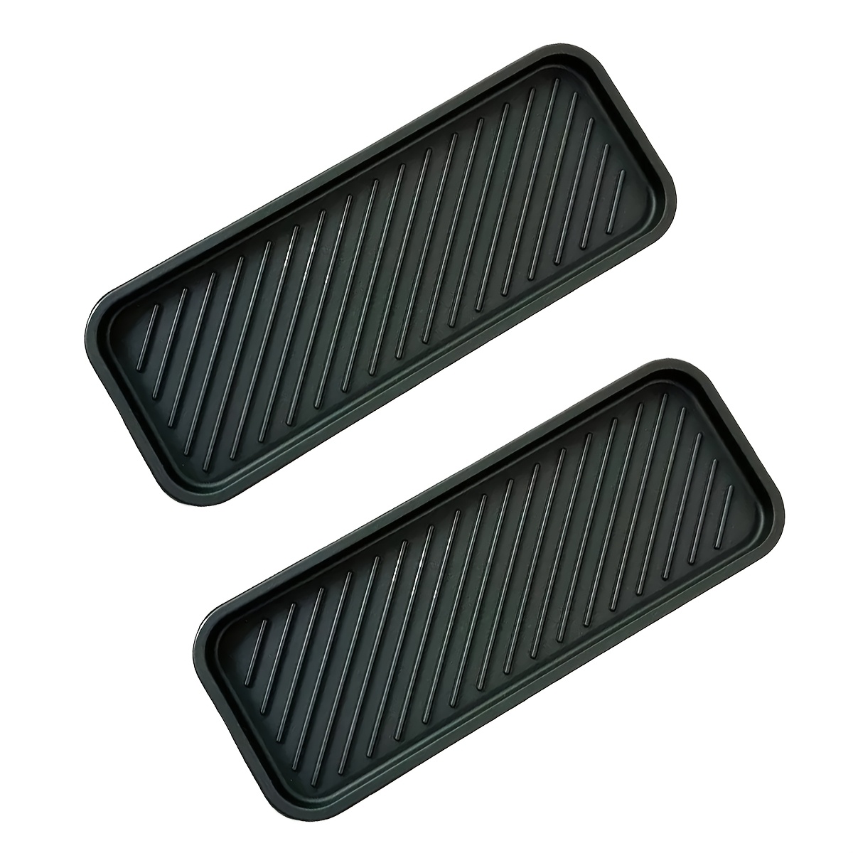 2pcs Premium Sink Protector, Anti-slip, Easy Clean, Space- Design - Bathroom Drainer, Kitchen Sink Splash Tray, Soap Holder, Storage Guard