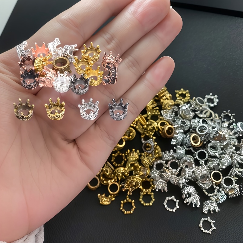 Image of 36pcs Mini Vintage Alloy Crown Model Figurines (9 Colors), Suitable For Diy Architectural Models, Home Decor, And Handicraft Supplies