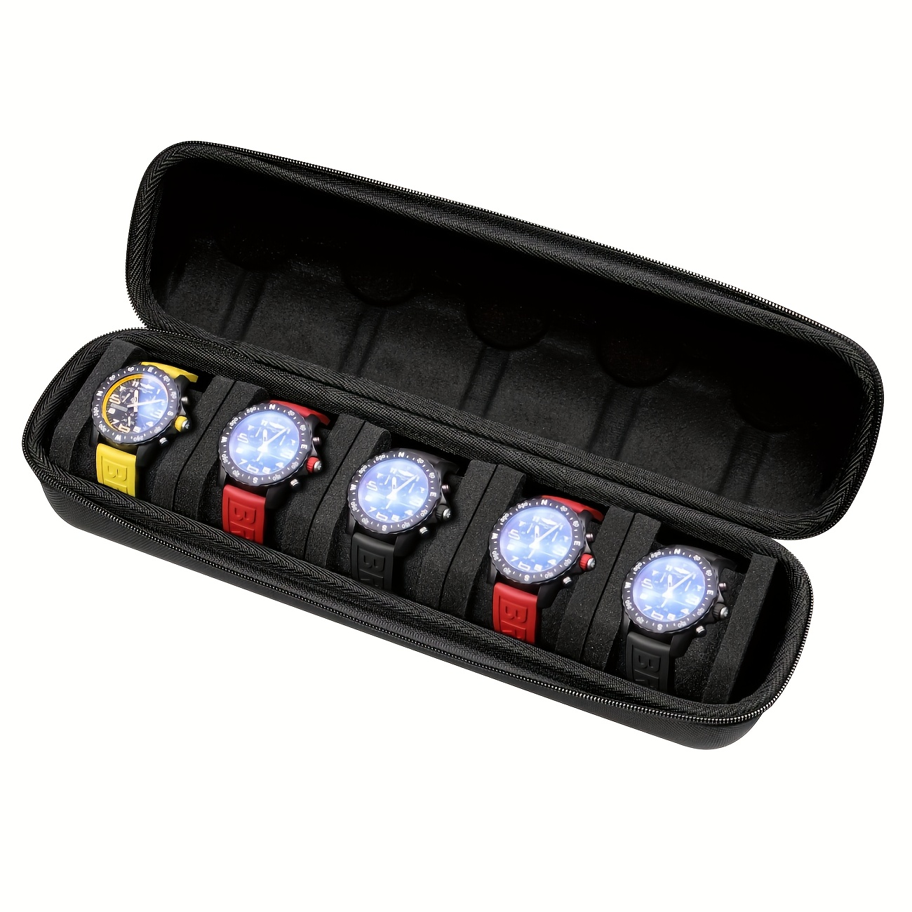 5-Compartment Watch Storage Solution with Cushioned Divider