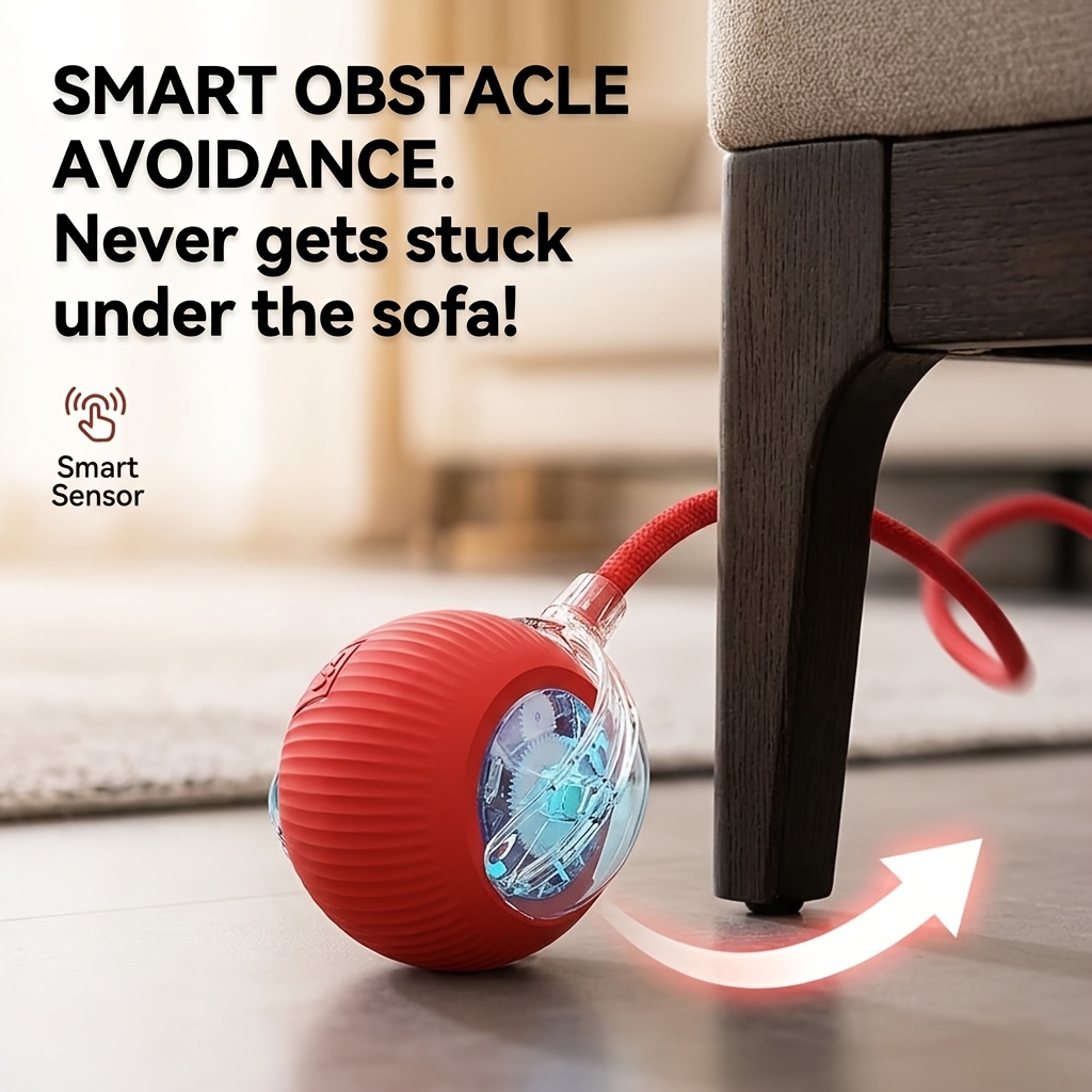 Automatic Cat Toy Smart Wand with USB Rechargeable Tapping Ball