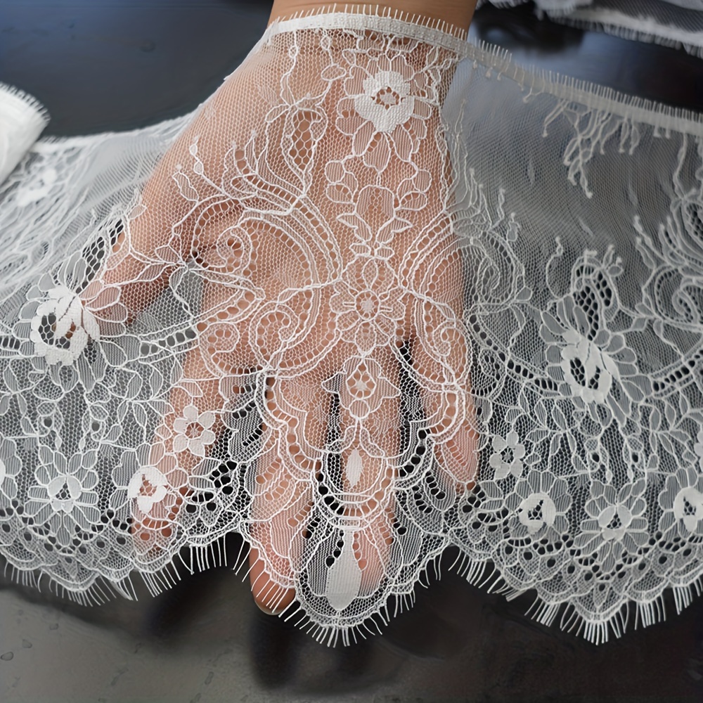 3meters Lace Trim - Soft Eyelash Lace For Home Decor And Sewing Projects, In White/black, Ideal For Crafting And Projects