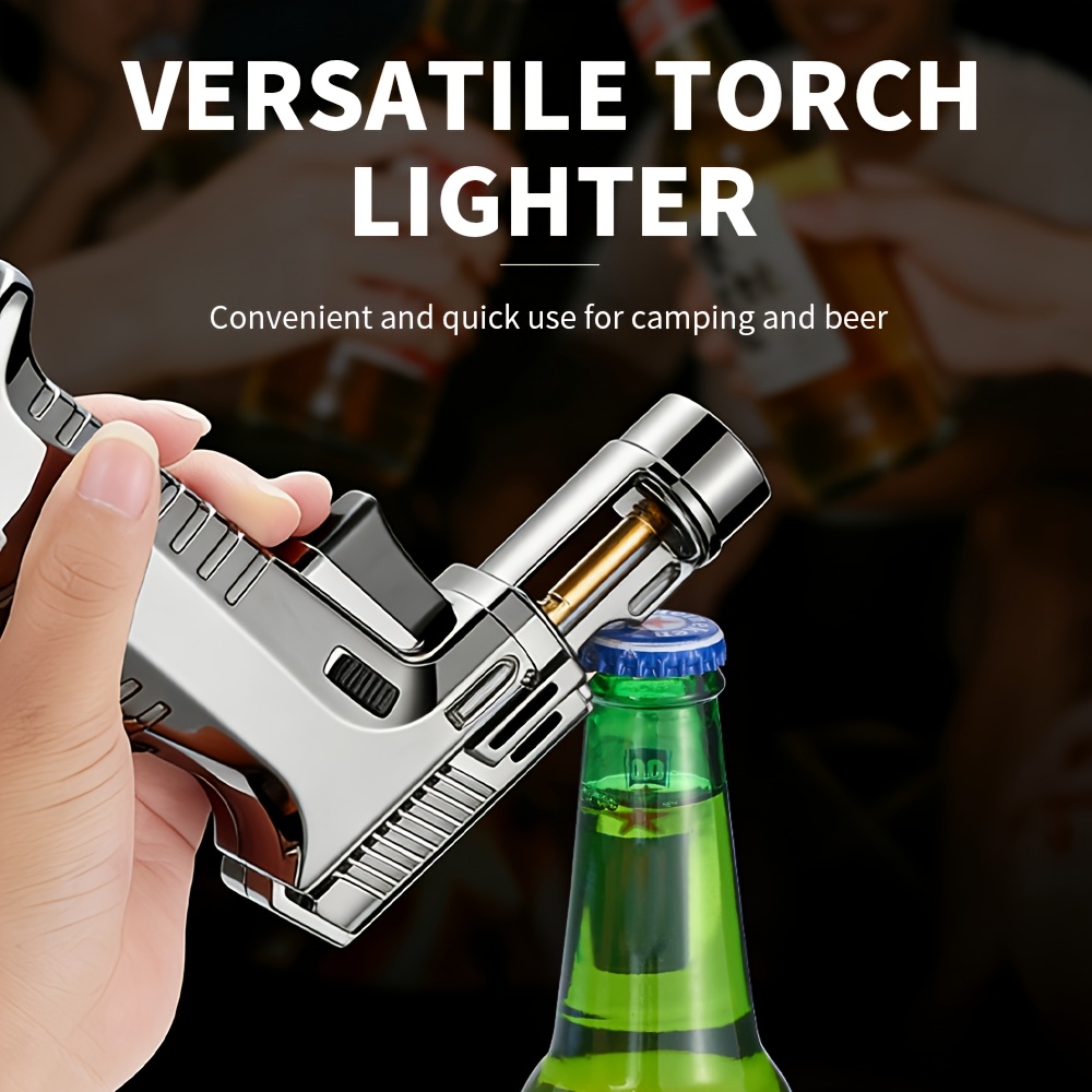up to 6 inch max temperaturg 2372 f butane   with safety lock adjustable flame       with inflation and deflation nozzles windproof   for grilling baking cooking butane gas not included Product details 3
