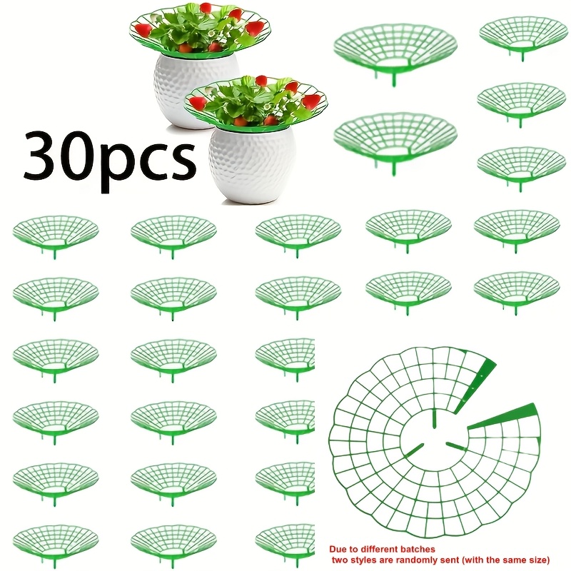 E-shop 30 robuste PVC-Pflanzenstützrahmen für und Wassermelonen, mit einer stabilen Basis mit drei Beinen und einem offenen Netz-Bewässerungssystem -