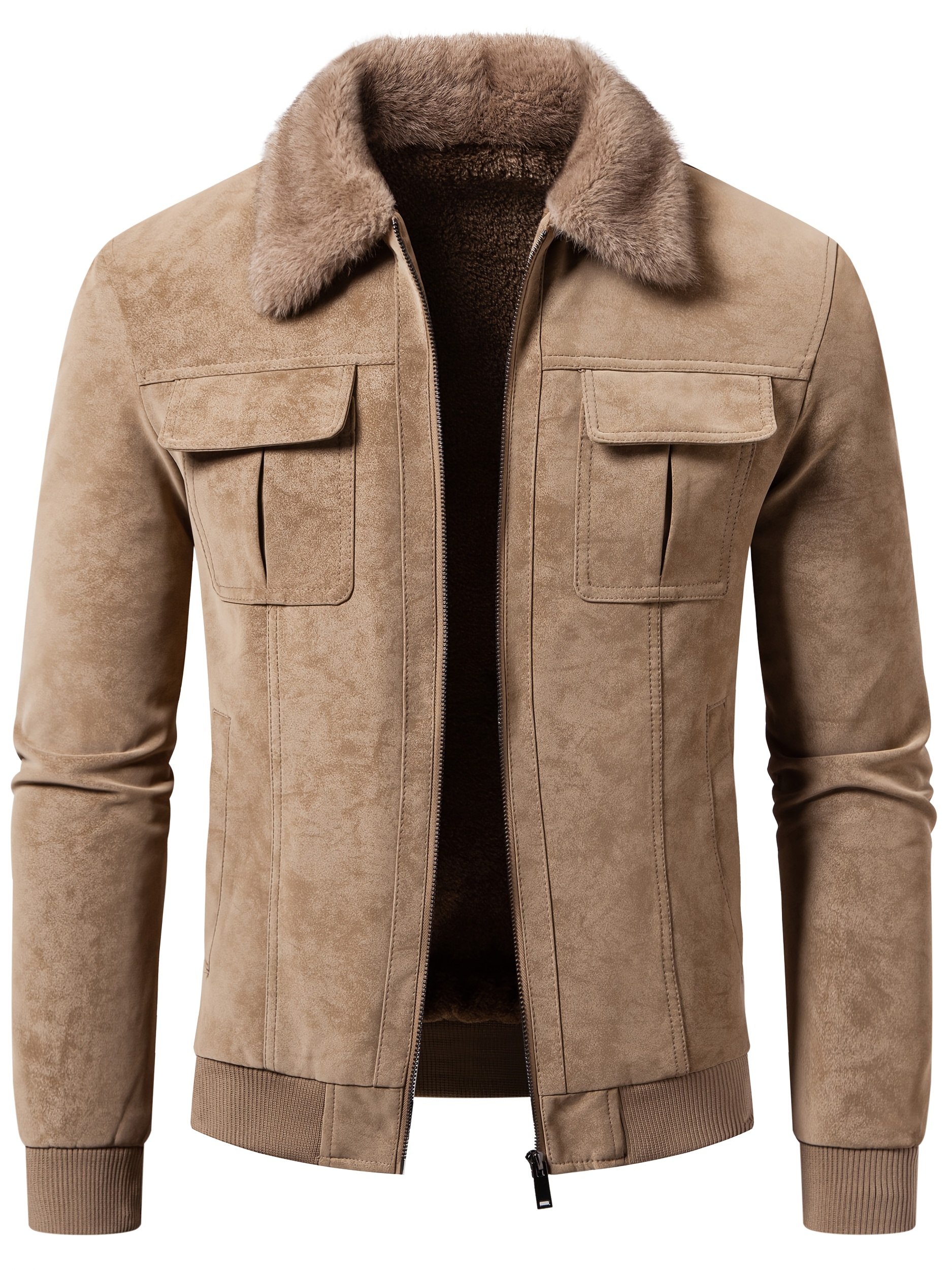 ジャケット・アウター 70s Vintage Suede P/O Western Jacket Plush Collar Winter Jacket For Men Men's Vintage Western Suede