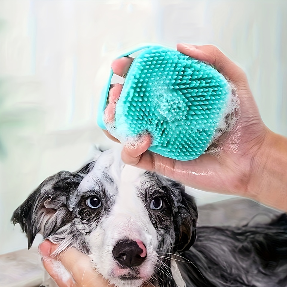 

Ergonomic Silicone Dog Bath Brush - Gentle Exfoliation & Massage, Safe For Types, Easy To Clean