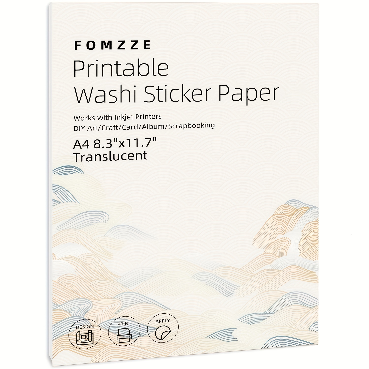 20pcs Washi Paper Sticker Paper, Self-adhesive White Printable Multipurpose Copy Paper For Art/craft/card/album/scrapbooking, Inkjet Printer Compatible