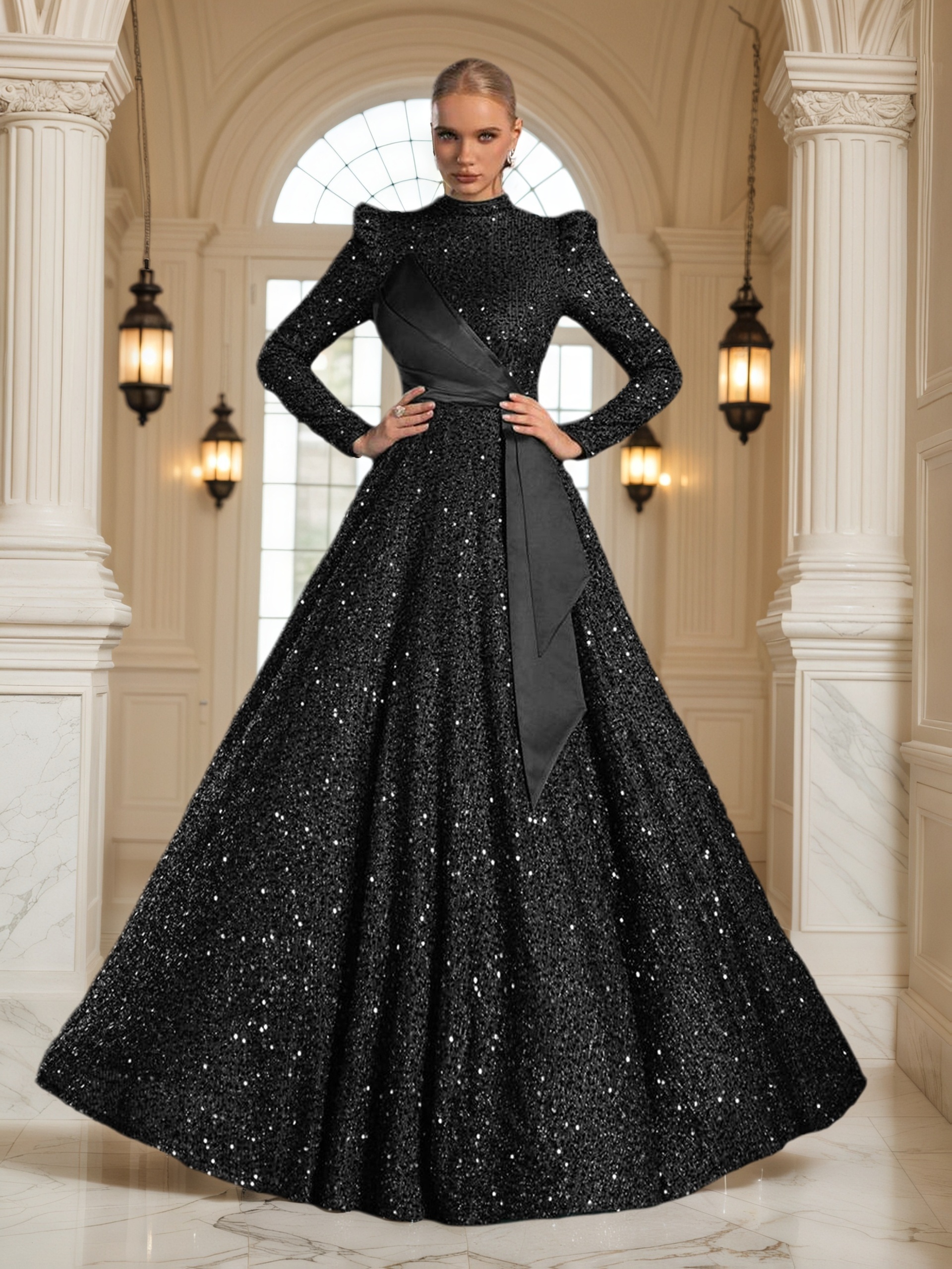navy blue dress for baby girl Elegant Women's Vintage Winter Pencil Dress M-3XL – HER SHOP main image 1