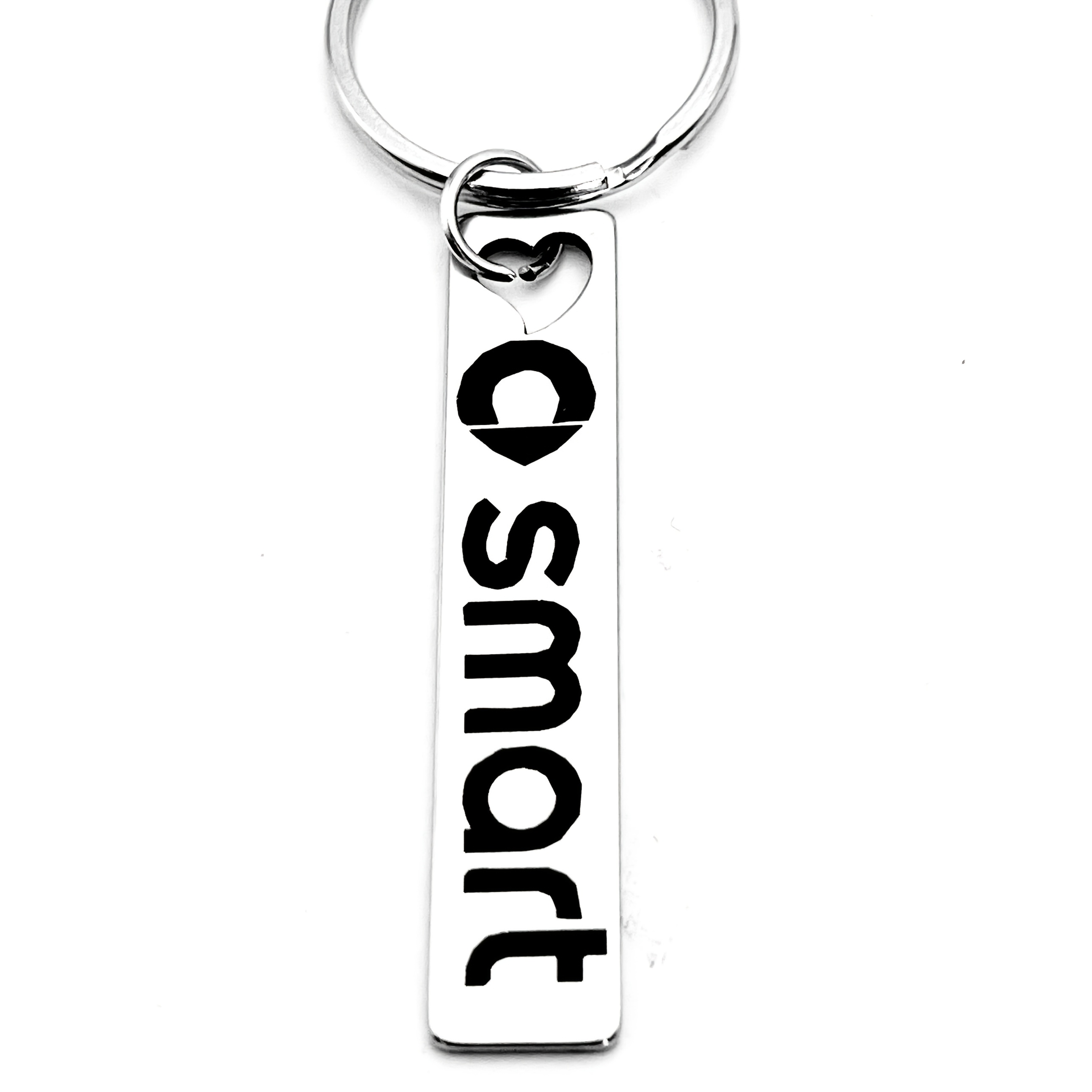 TEMU Portachiavi in Acciaio Inossidabile con Logo "Smart" Minimalista: Una Scelta per gli Appassionati di Moda, un Regalo Qualit� per Famiglia e