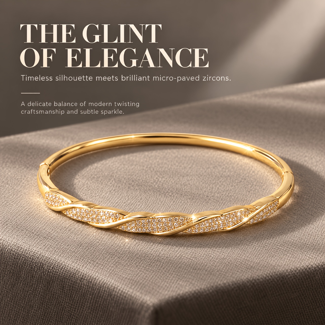 Women's Twisted Coil Buckle Bracelet with Synthetic Zirconia