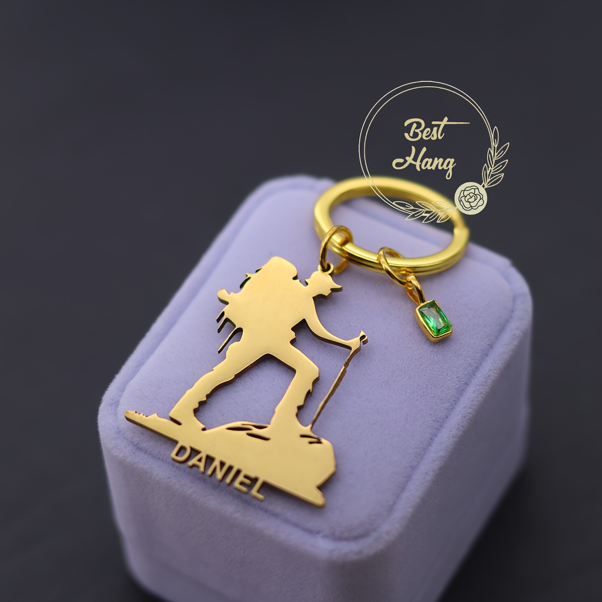 TEMU 1pc Porte-clés Personnalisé Pic pour Femmes et Hommes, Porte-clés Sport Fitness Unique avec et Nom, Plaque de Nom en Acier Inoxydable pour