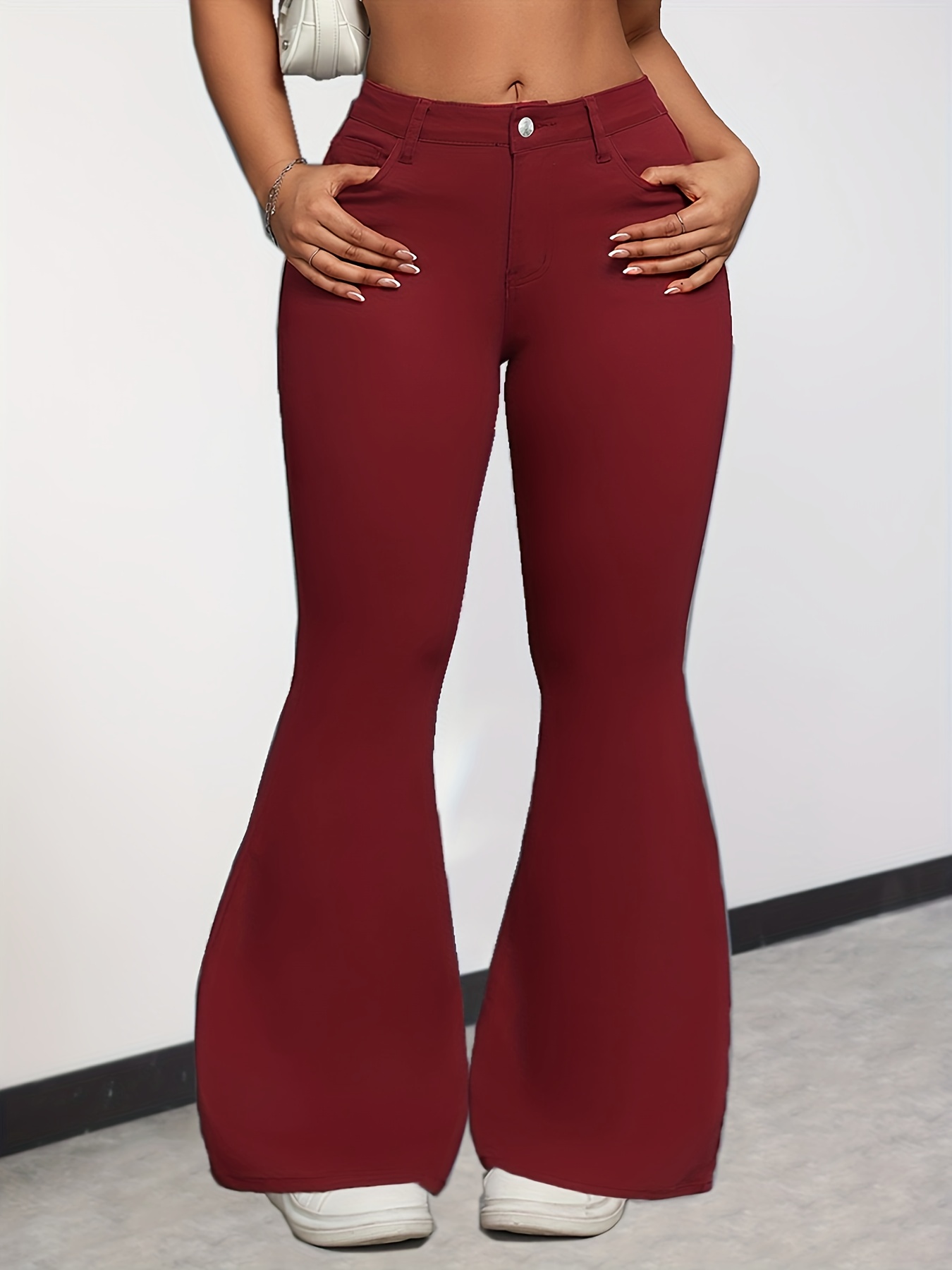 plus size plain red flare style stretchy bell Temu Nigeria