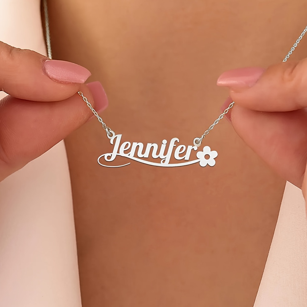 TEMU [custom] Personalized Name Necklace With , Women's Minimalist Custom Jewelry Gift, Mother's Day Present