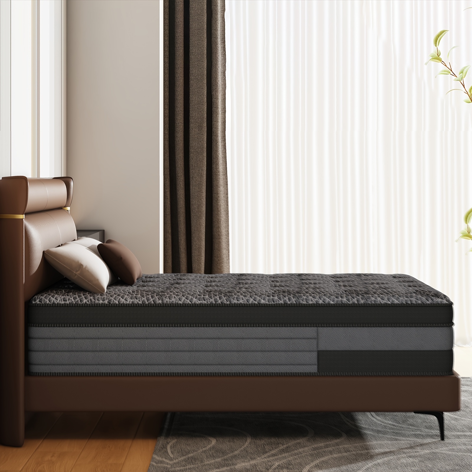 12/14 Inch Queen Size Mattress, King Sizes Mattress, Full Size Mattress, Twin Mattress In A Box | With Memory Foam and Individual Pocket Springs, Motion Isolation, Pressure Relief, Medium Firm Feel, Cool & Comfortable Sleep, Edge - Image 3