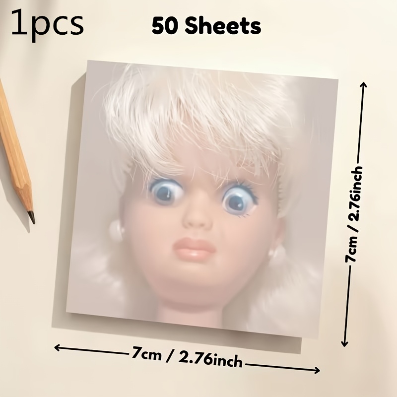 TEMU 1pc Funny Sticky Notes, 7x7cm Gross Self-adhesive Memo Pad, Office Study Home Reminder Message Book, Suitable As Coworker Gift, Unique Memo Pad