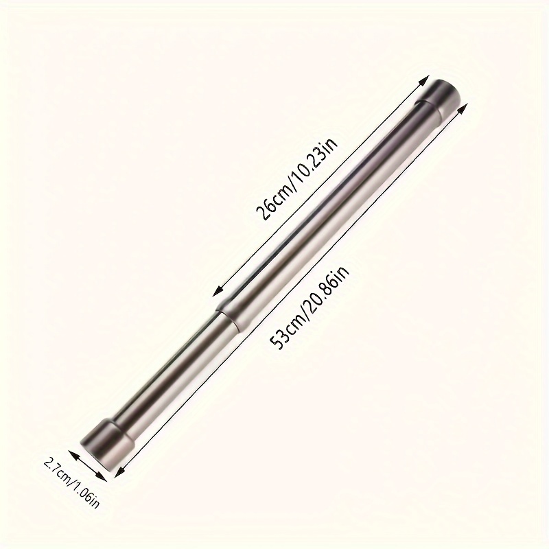 Image of 1pc Heavy-duty Wardrobe Hanging Rod, Stainless Steel Thickened/adjustable/extendable Hanging Rod, Suitable For Hanging Clothes, Balcony, Bedroom Accessories