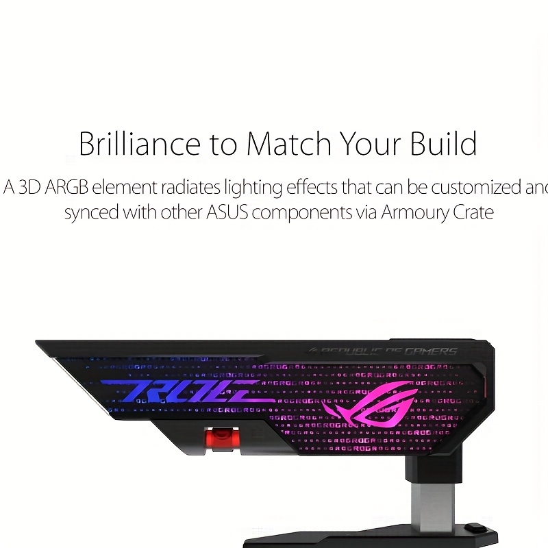 ASUS ROG XH01 Hercules Graphics Card Mount - USB-Powered, Tool-Free Adjustable Height, Magnetic Suction Level Indicator, Black, Compatible with TRITZ Gaming Monitors, Gaming Monitor Mount | Sleek Black Design | Magnetic Suction Mount, Monitor Mounts for Gaming, Asus, Egpu, Graphic Card For Pc, Gpu Graphic Card, Pc Accessories, Gpu Holder, Pc Part, Graphic Card Holder, Vertical Gpu Mount, Mini Pc, Pcie, Argb