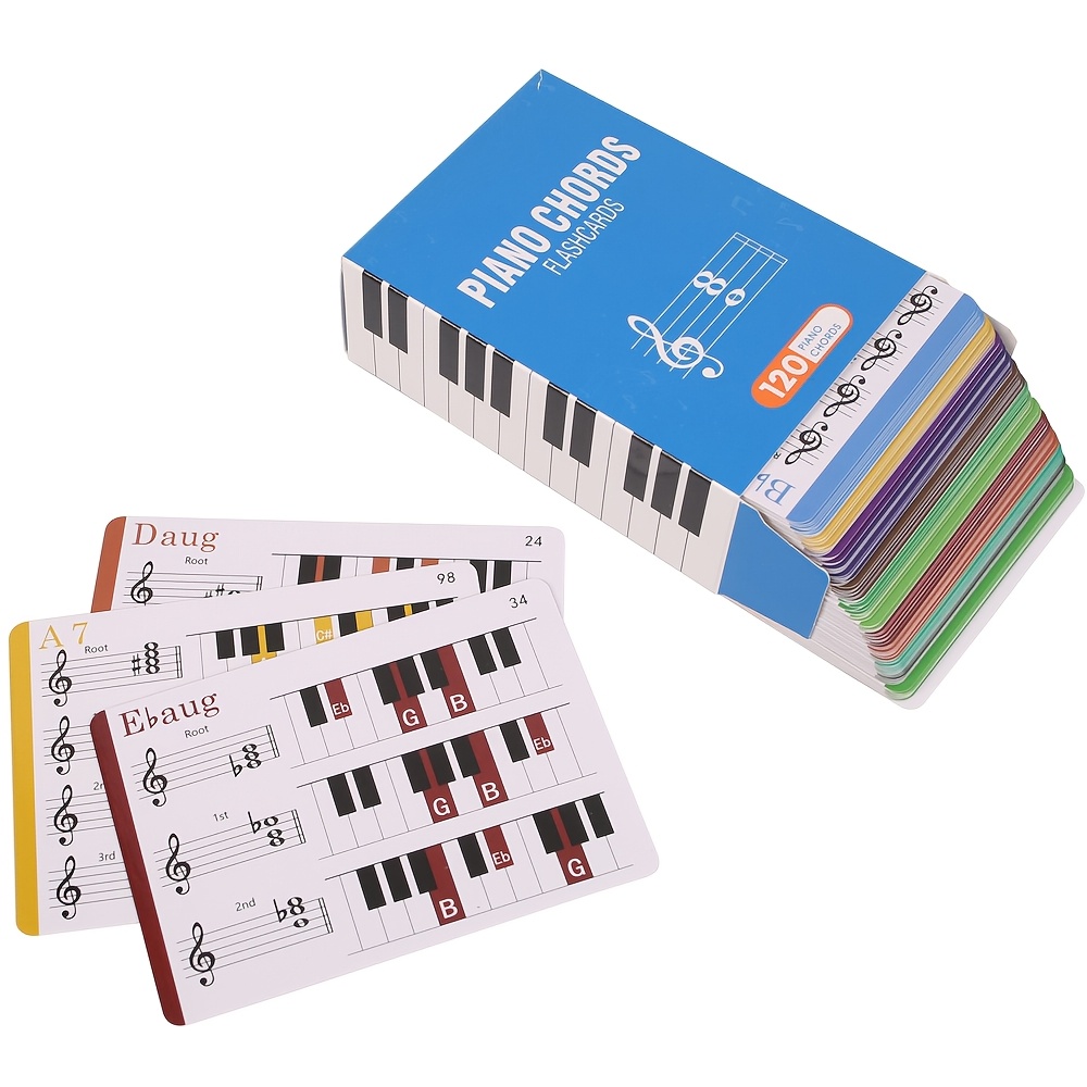 

Chord Flashcards, Suitable For Players, Educational Flashcards For Practicing Chords, Finger Charts For 88-key , Fingering Charts, And Chord Sheets.