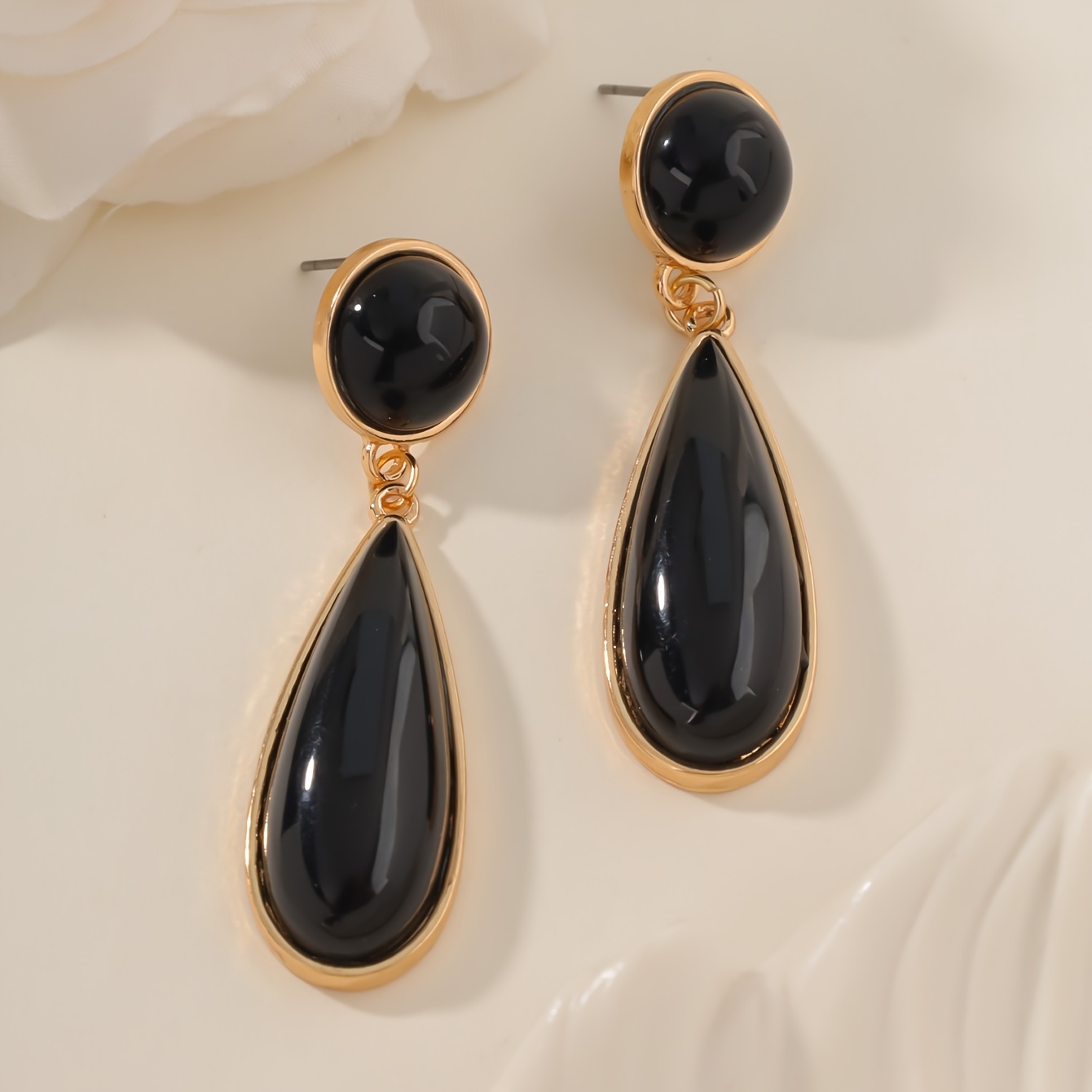 TEMU 2 piezas de , dulces, transparentes aretes de color caramelo, de moda de Medio, europeo y americano, versátiles, sexys, individuales, elegantes,