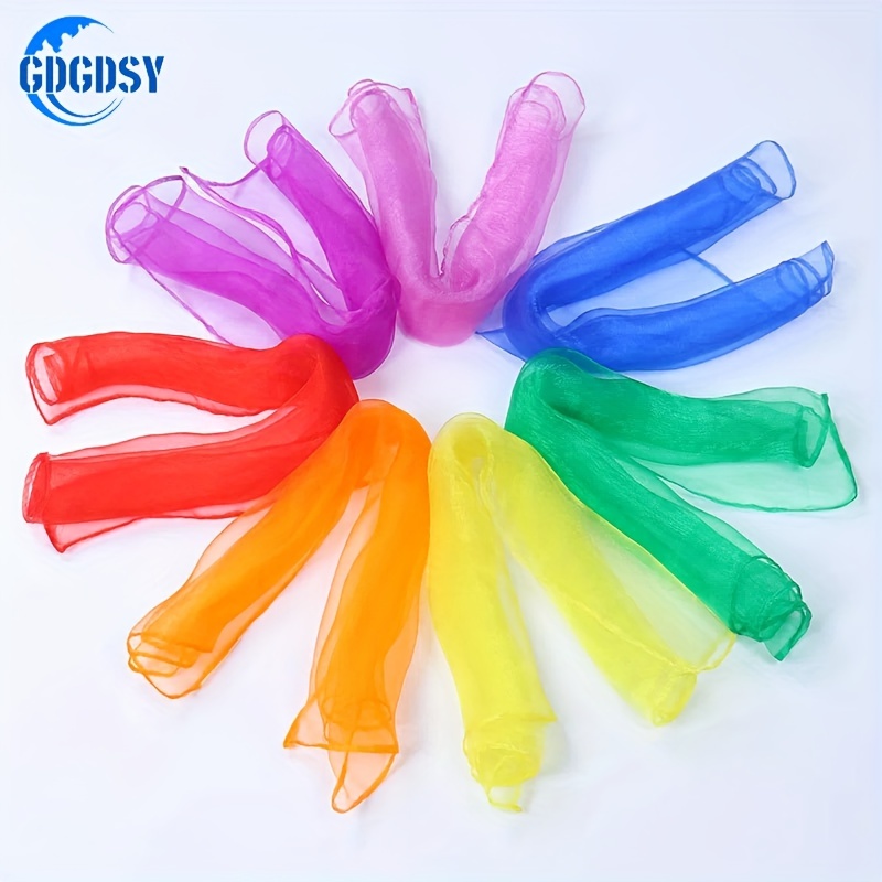 TEMU Gdgdsy 7pcs Dance Scarves For Movement, Rhythm Scarves In , Colorful Scarves For Music., Props | Flowing Design | Sheer Material