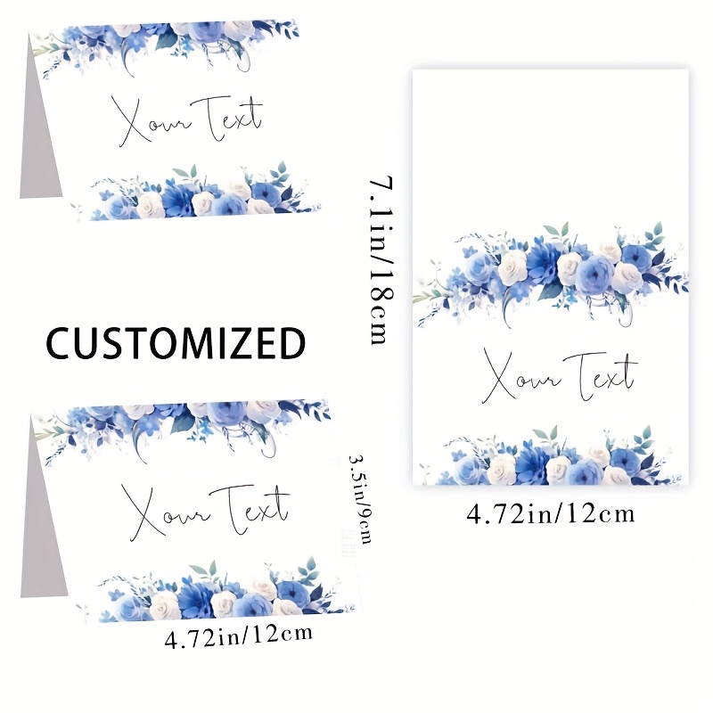 TEMU Custom High-quality Over-laminated Printed Seat Card 4.72x3.5 Inches Personalized Custom Business Card, Seat Card, Wedding Venue Card, Printable