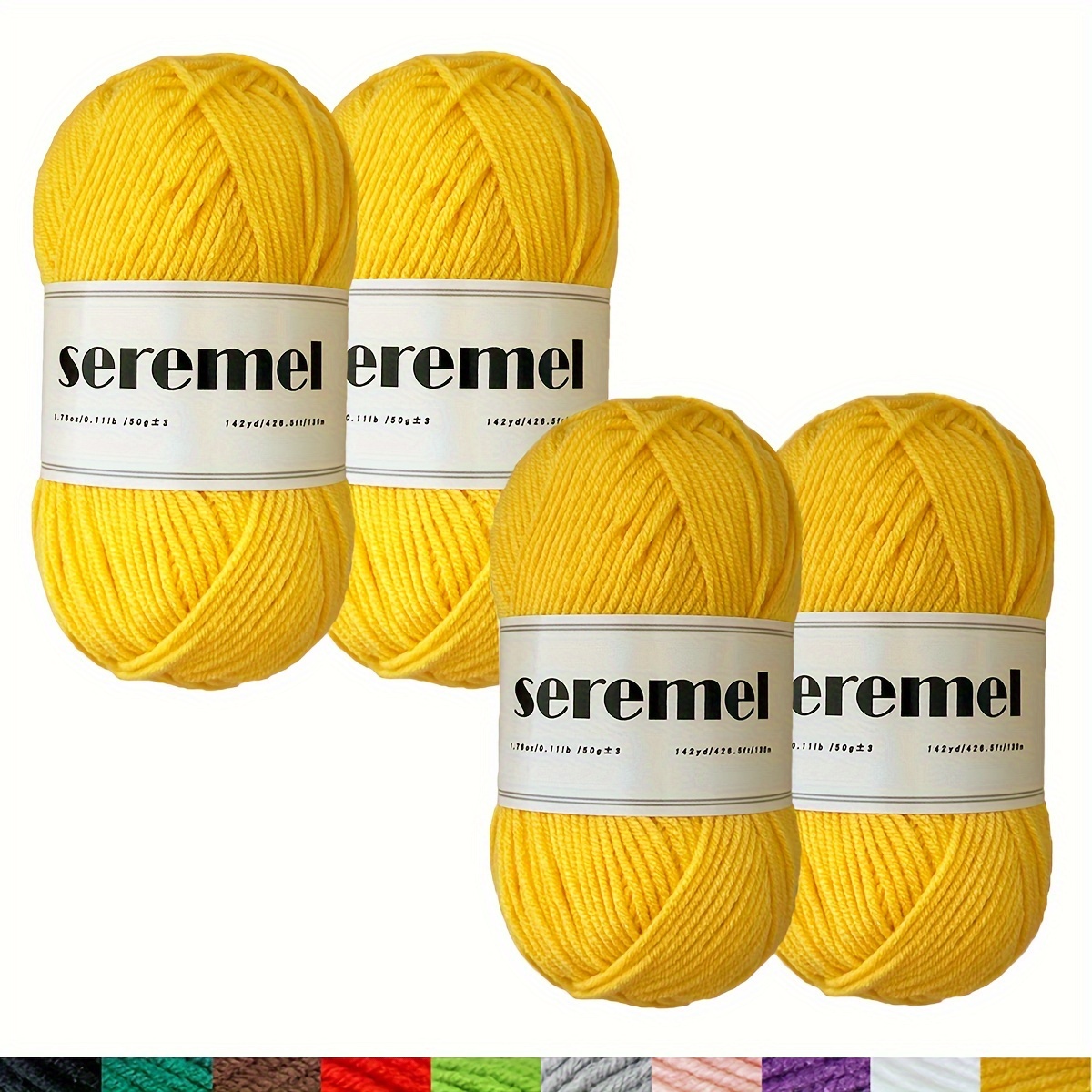 

4-ball Acrylic Pure Color Yarn, 4-strand Soft Yarn, Used For Crocheting Sweaters, Scarves, Diy, Etc