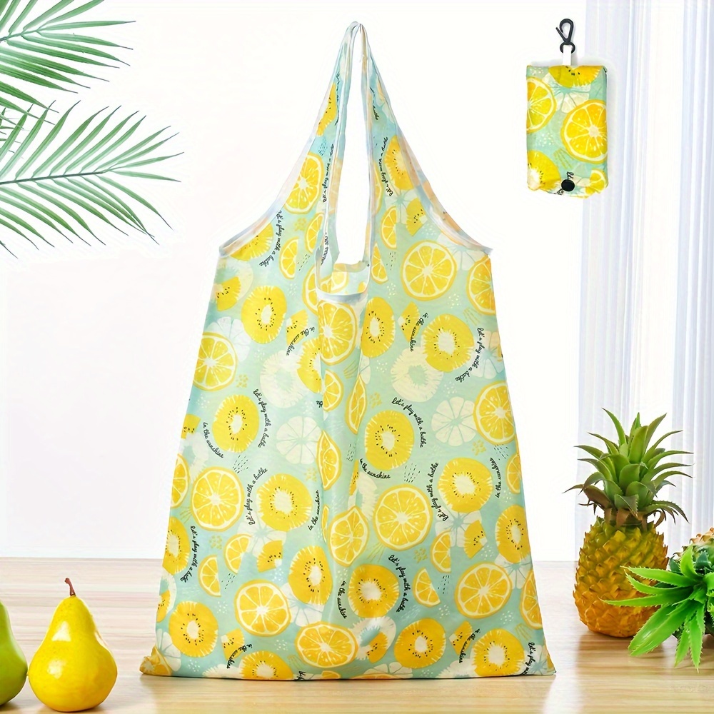 large capacity foldable tote bag   polyester reusable shopping storage bag with creative allover pattern details 18