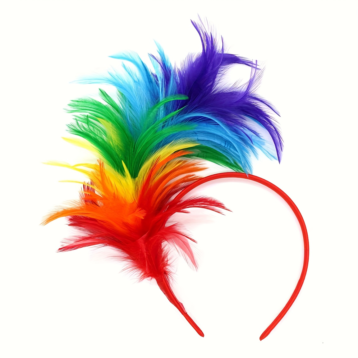 /color Pointed Feather Headband With Feathers - & Multicolor Suitable For Halloween, Carnival, Costume Parties, Dance Performances - Wearable Accessory (not For Everyday)