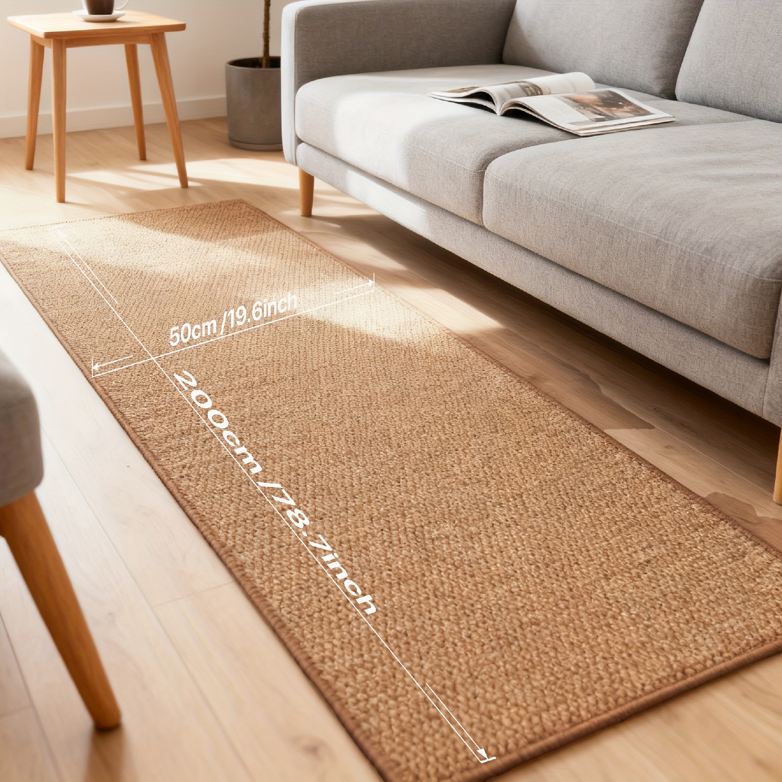 TEMU New Arrival For Autumn/winter: A Perfect Christmas & New Year Gift For . Brand New Brown Sisal-look Rug With Coarse Texture, Cloud-soft To The