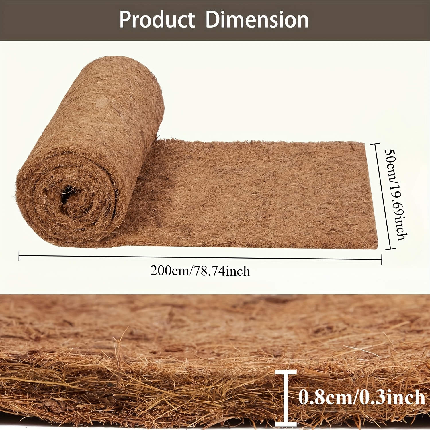 20x79 inch coconut coir liner sheets coco     for planter flower basket liner planter liner hanging basket liners garden decoration coconut liners for planters animal pet pad