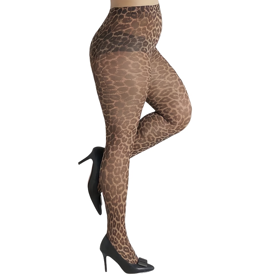 Plus Size Women's Leopard Print Bodystocking