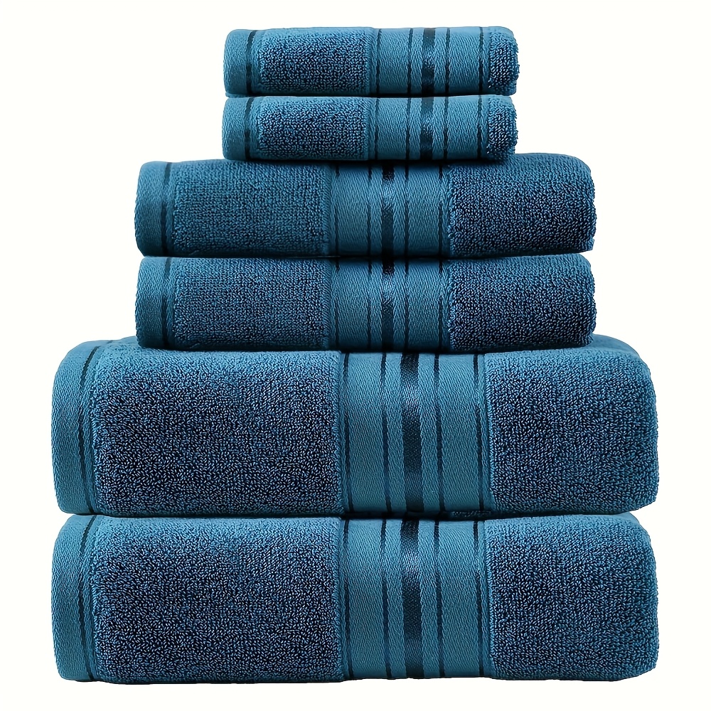 6-teiliges Luxus-Baumwoll-Badetuch-Set in Hotelqualität, inklusive 2 Badetücher, 2 Handtücher 2 *. Weich, hautfreundlich sehr saugfähig * für Badezimmer, Hotels Spas