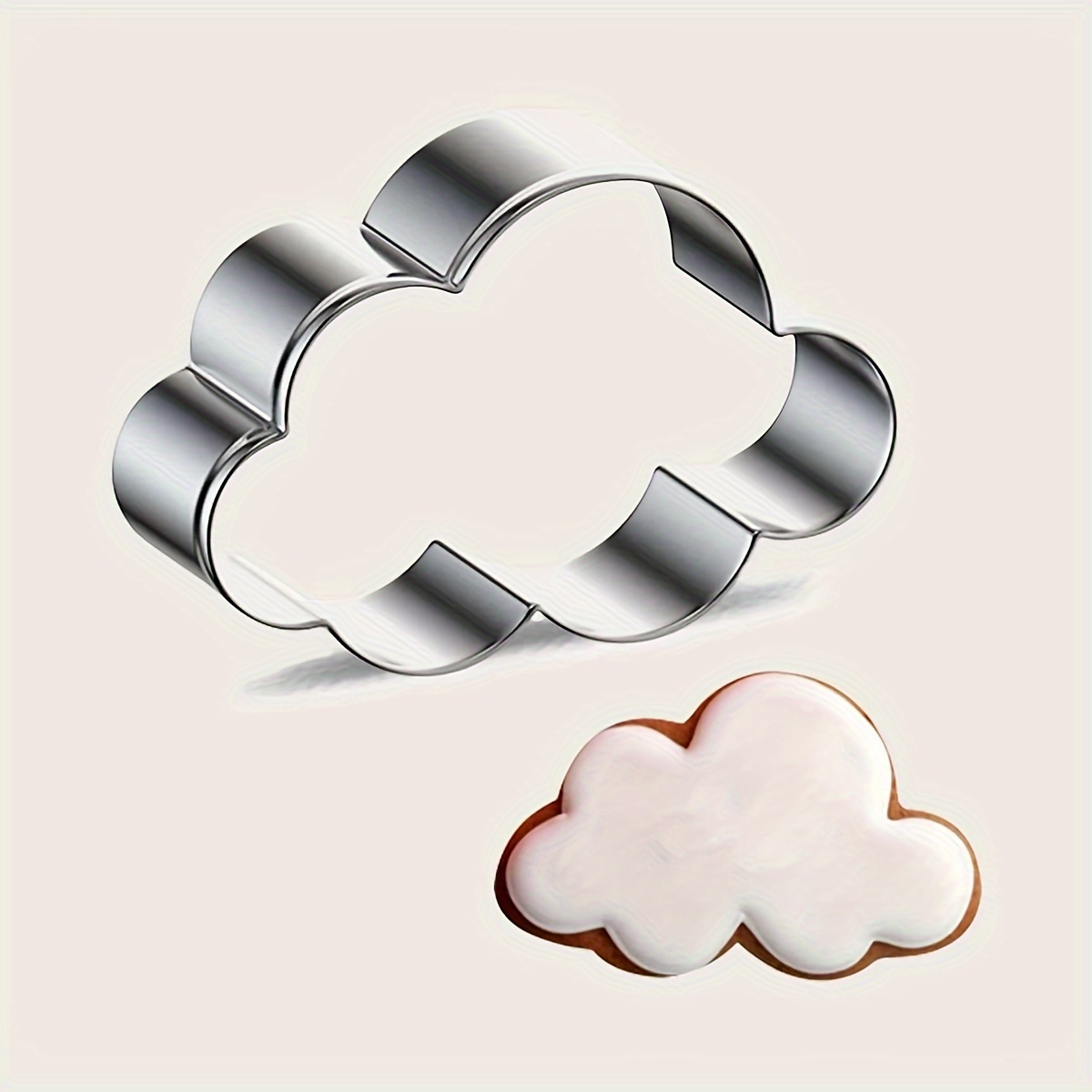 

Stainless Steel Cloud Cookie Cutter For Baking Biscuits, Weather Series Cumulus Shape, Diy Pastry Biscuit Mold – 1 Piece