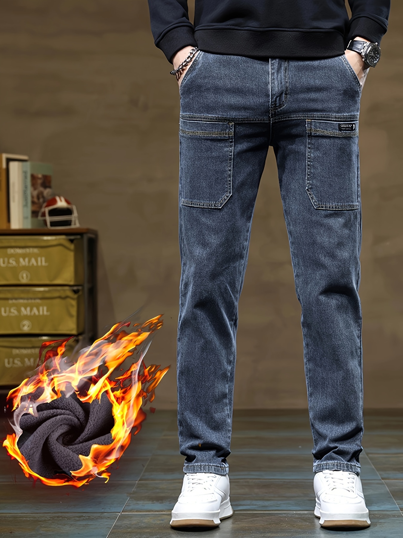 jeans forrados polar hombre 8207# temu Temu El Salvador